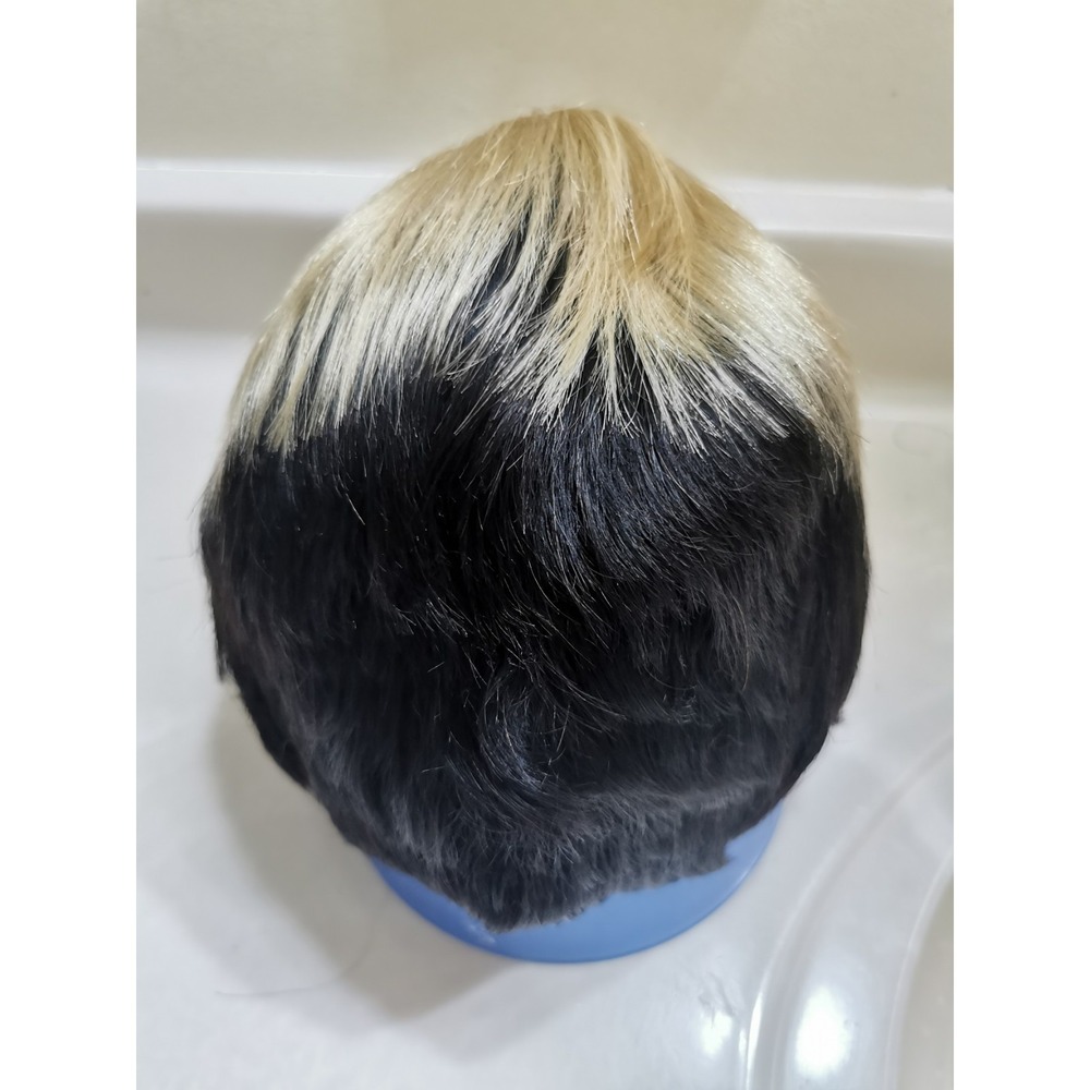 Short Ombre Blonde Black Human Hair Wig Pixie Cut Wigs Work Wig - Picture 7 of 16